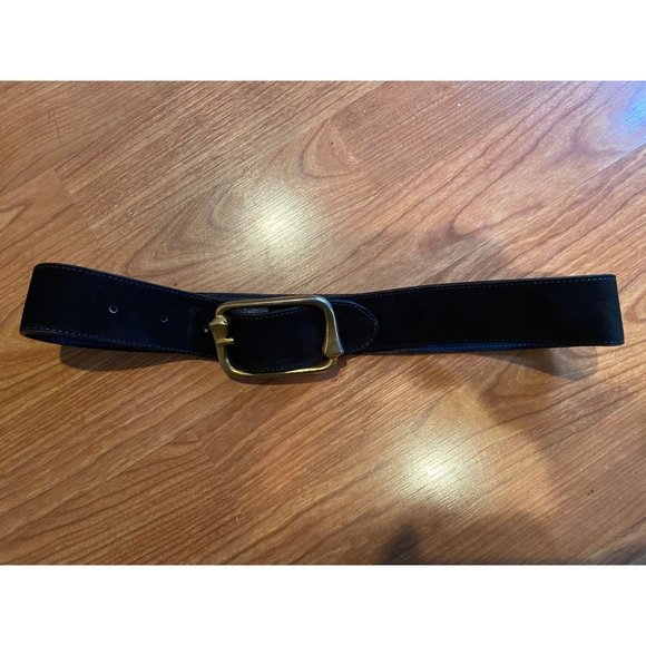 Vintage Italy Ladies Gucci Navy Blue Suede Gucci Belt Size 70 - Picture 1 of 5